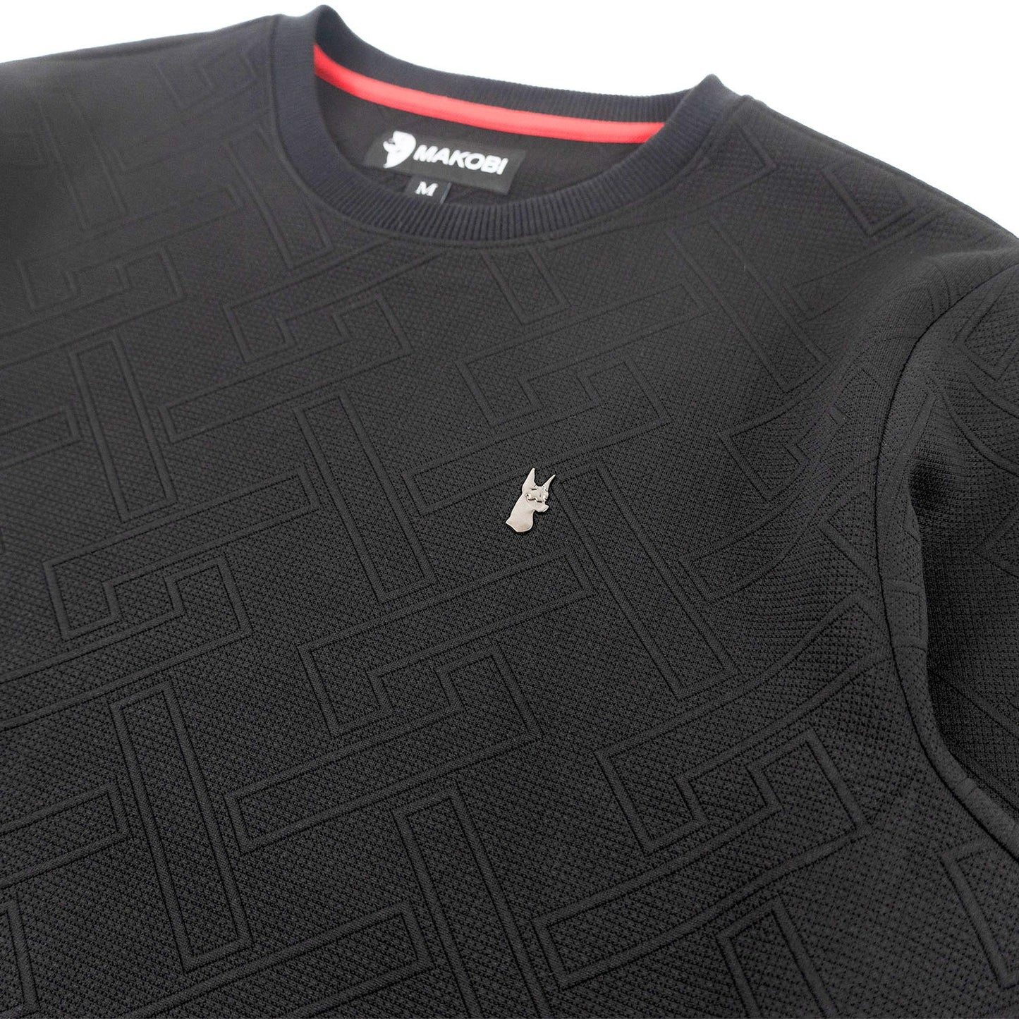 M4390 MAKOB- Beanchi Jacquard Crewneck -BLACK