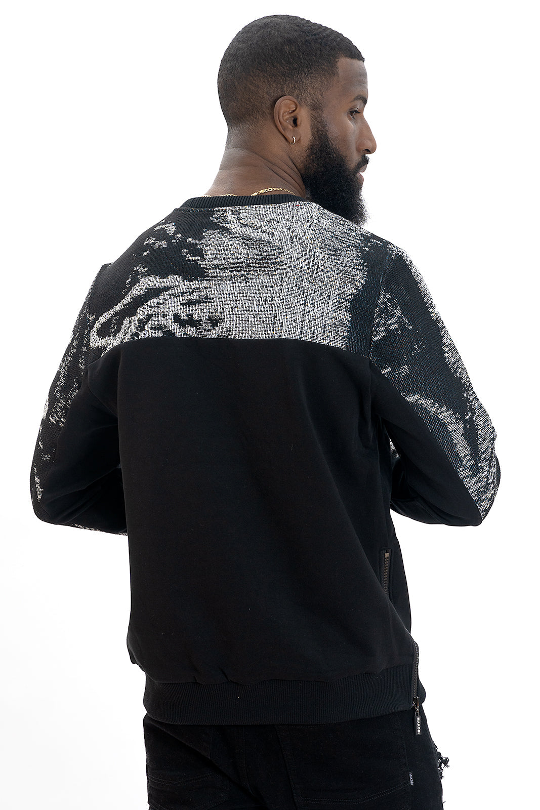 Makobi M4399 Bagnoli Tapestry Crewneck - Black