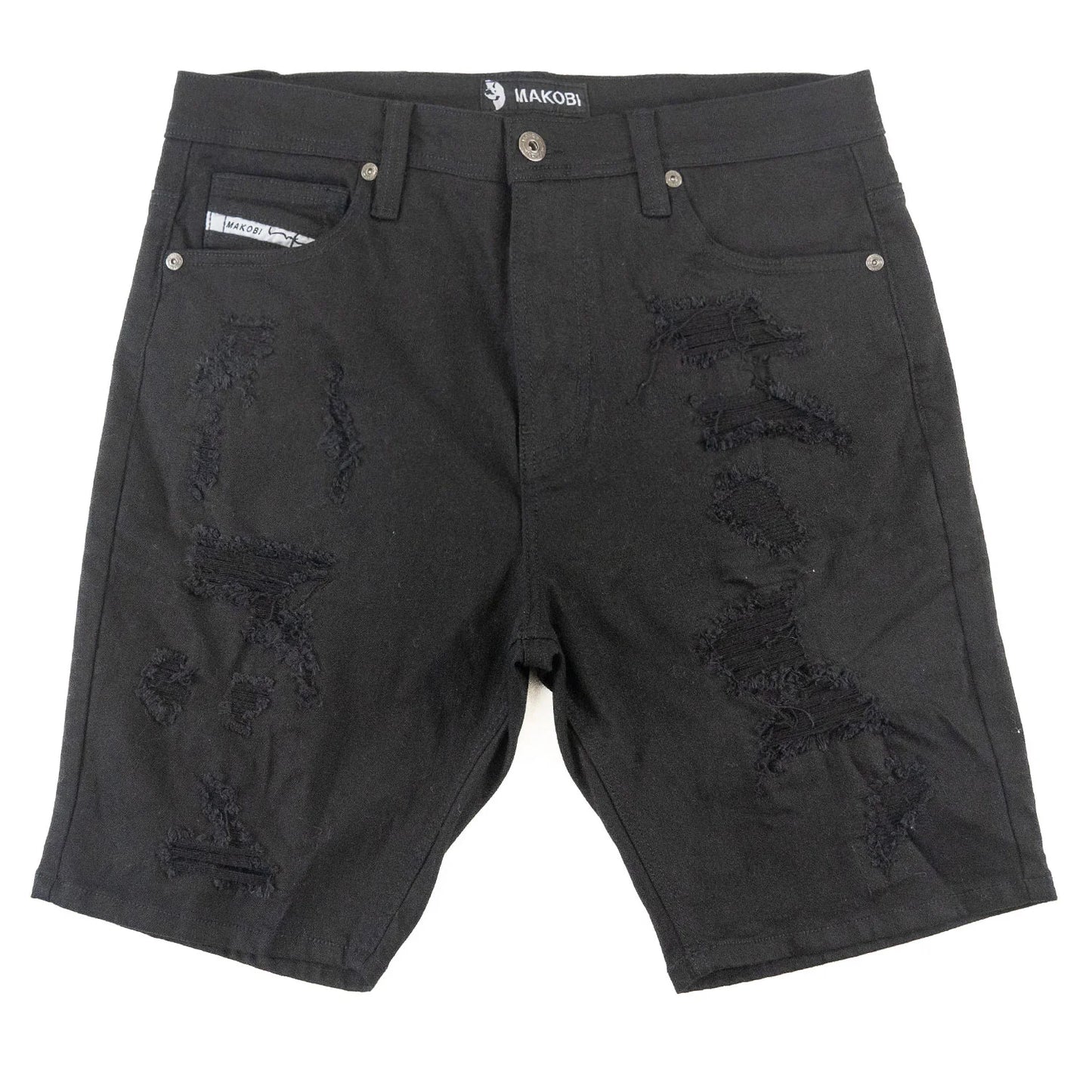 MAKOBI Amato Denim Shorts - Black/Black (M607)
