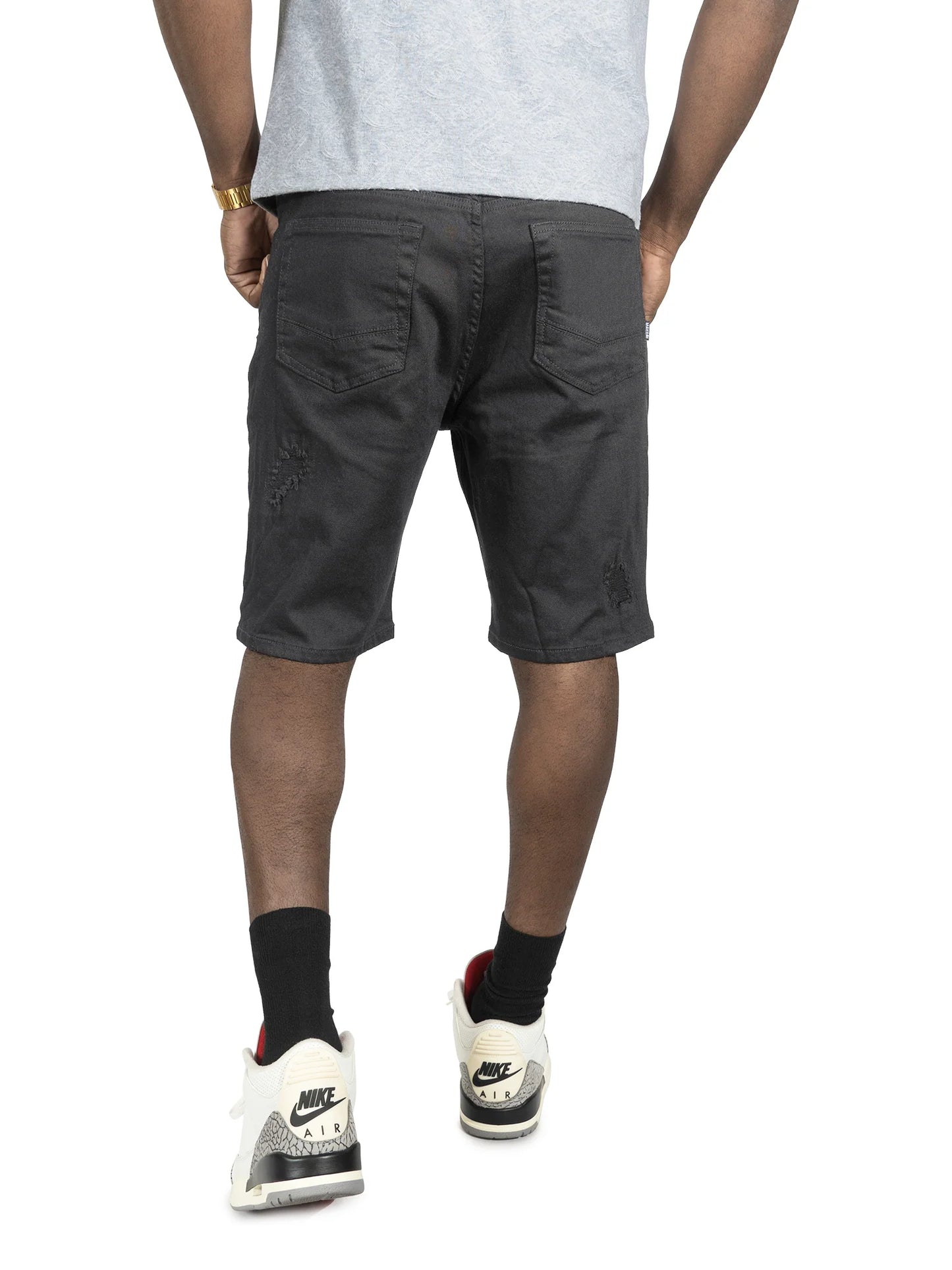 MAKOBI Amato Denim Shorts - Black/Black (M607)