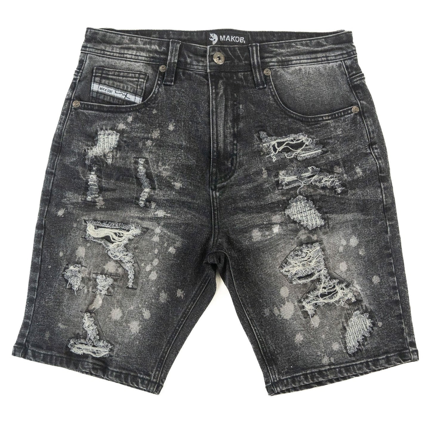 MAKOBI  Amato Denim Shorts-BLACK.W (M607)