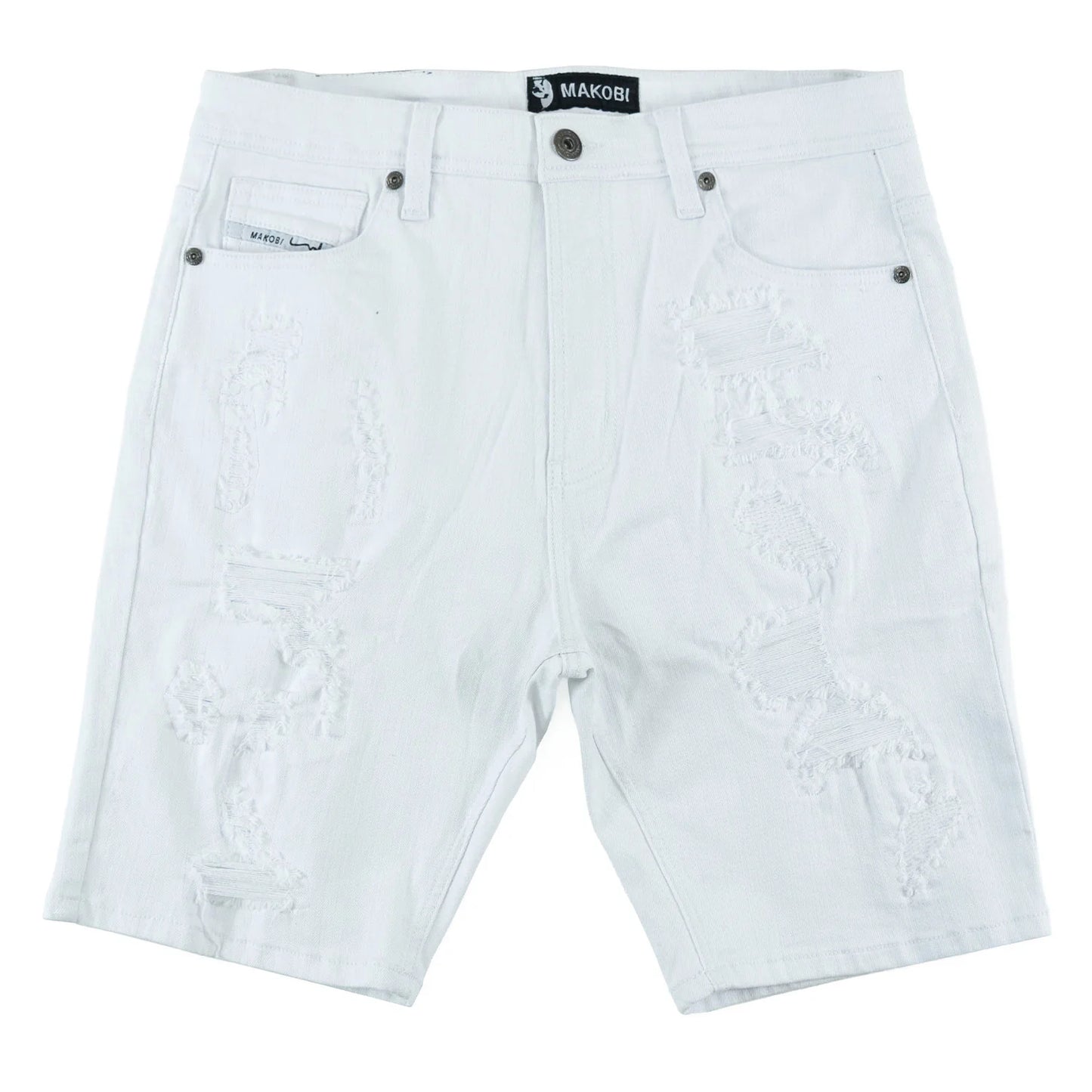 MAKOBI Amato Denim Shorts -WHITE- (M607)