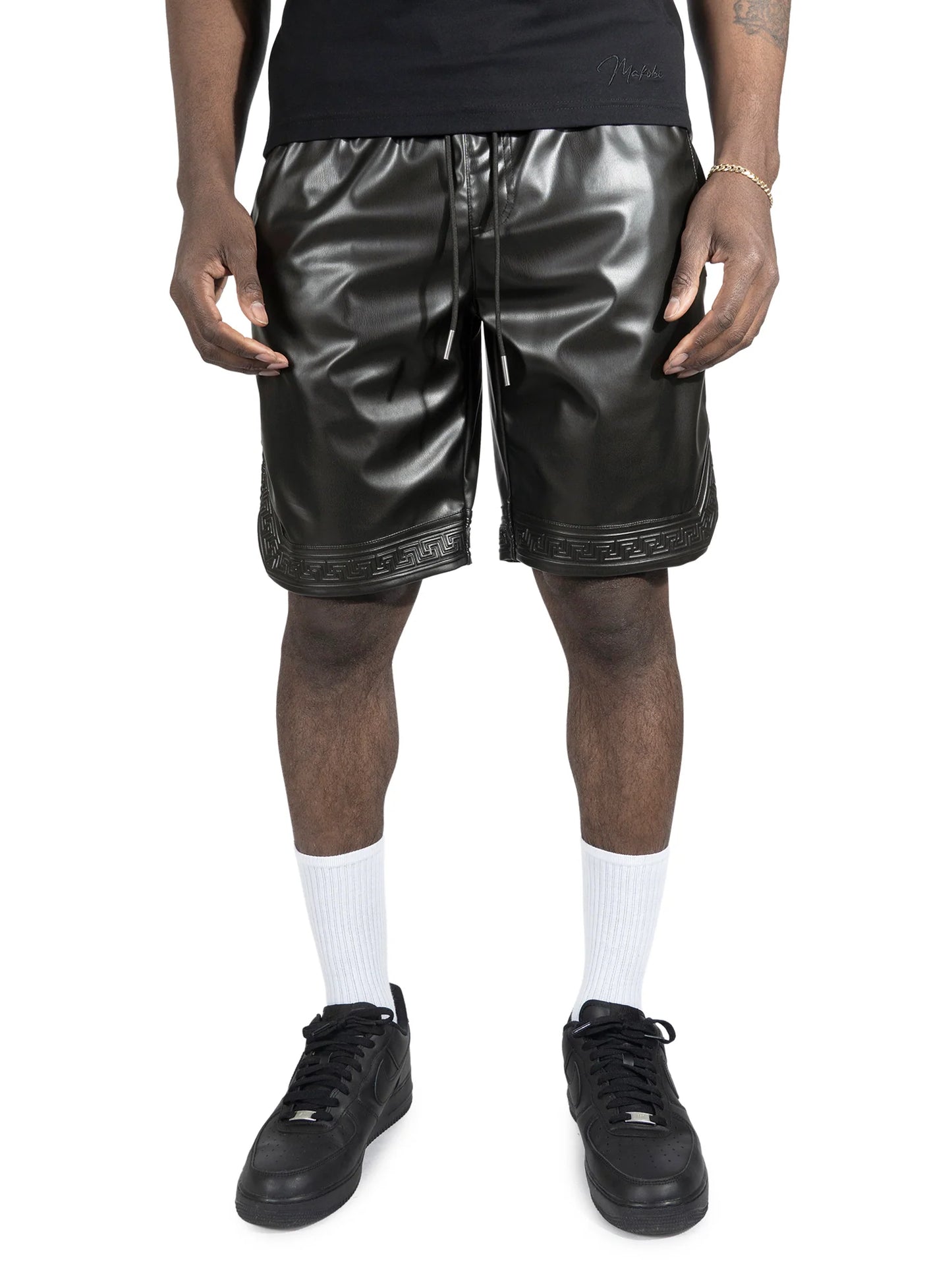 MAKOBI Belluci Vegan Leather Shorts -(M629)