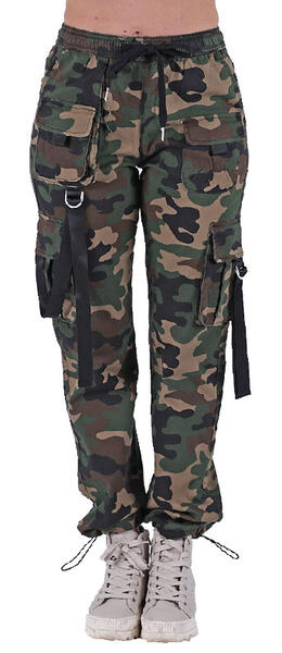 RED FOX COTTON TWILL JOGGER PANTS W STRAP&ADJUSTABLE BOTTOM-(PL5412)