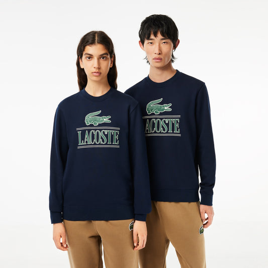 Lacoste - Cotton Fleece Branded Jogging Sweatshirt - Navy Blue