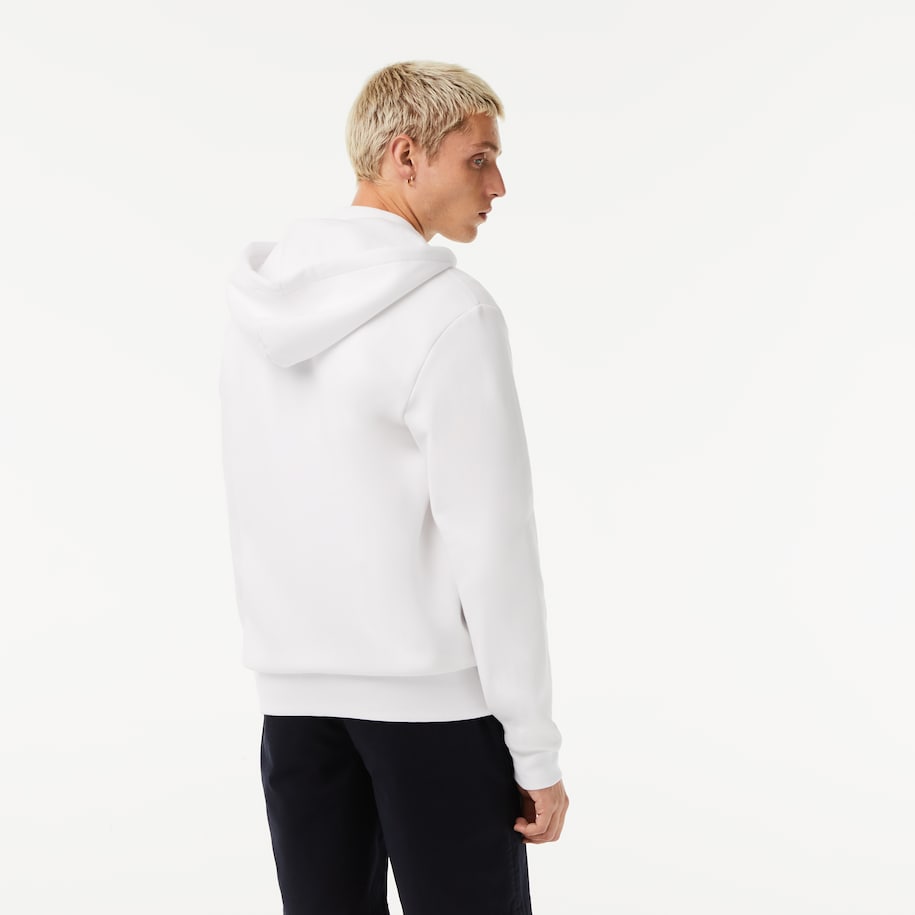 Lacoste - Kangaroo Pocket Fleece Zipped Hoodie - White