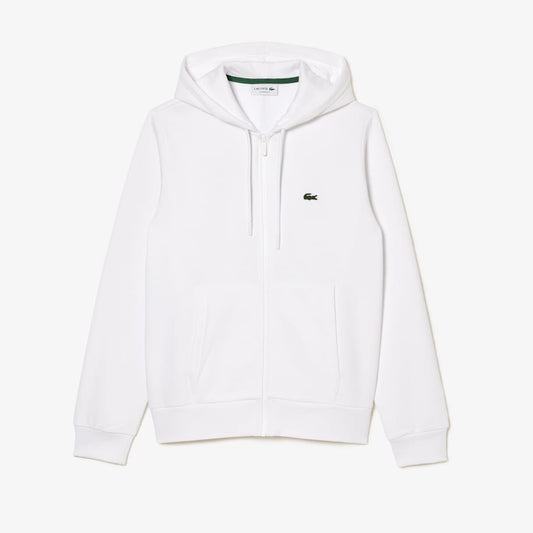 Lacoste - Kangaroo Pocket Fleece Zipped Hoodie - White