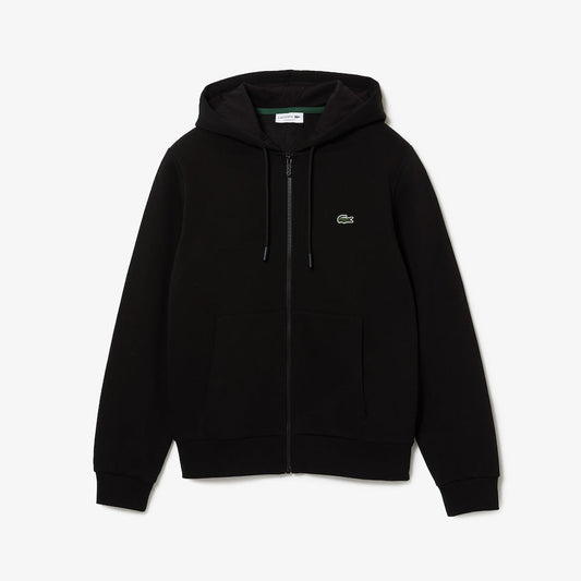 Lacoste - Kangaroo Pocket Fleece Zipped Hoodie - Black