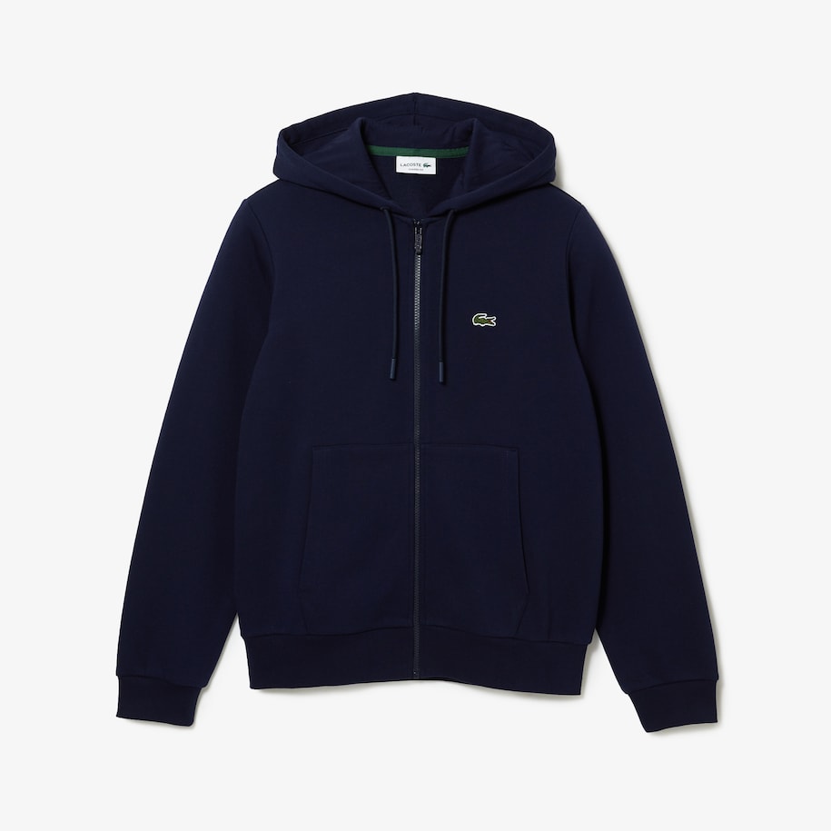 Lacoste - Kangaroo Pocket Fleece Zipped Hoodie - Navy
