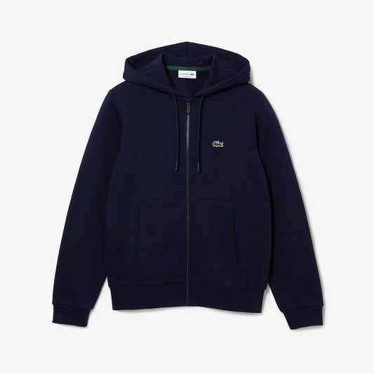 Lacoste - Kangaroo Pocket Fleece Zipped Hoodie - Navy
