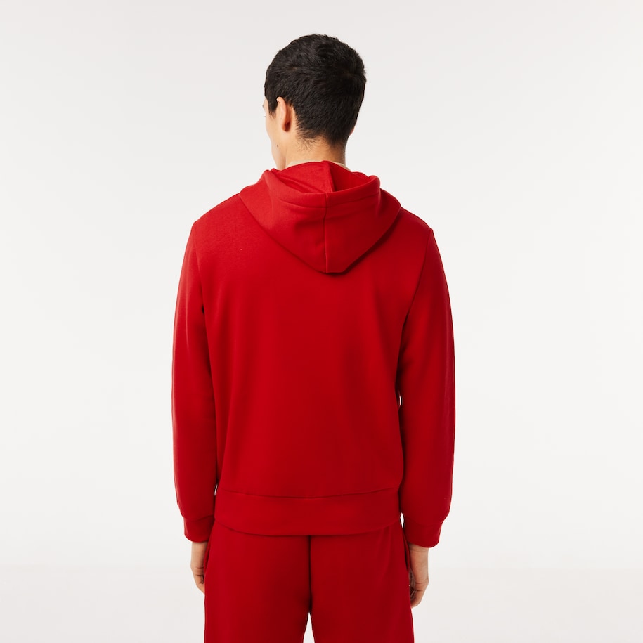 Lacoste - Kangaroo Pocket Fleece Zipped Hoodie - Red