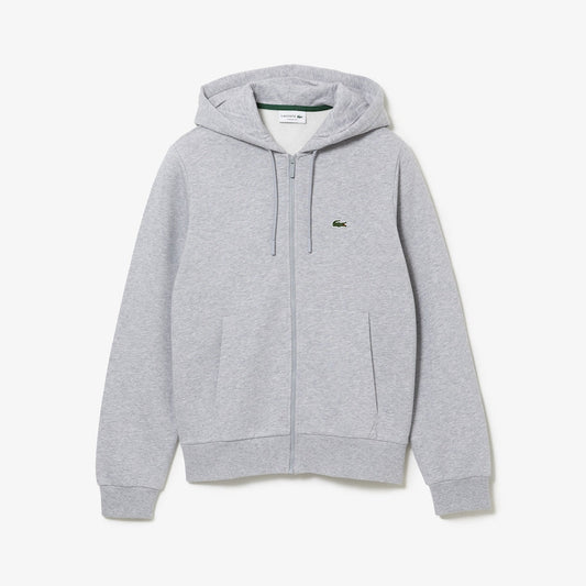 Lacoste - Kangaroo Pocket Fleece Zipped Hoodie - Gray