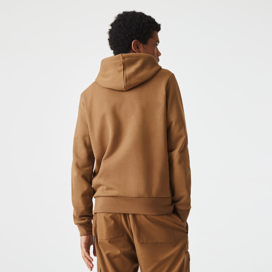 Lacoste - Kangaroo Pocket Fleece Zipped Hoodie - Brown