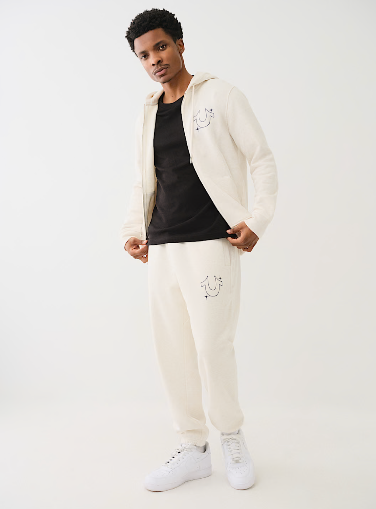TRUE RELIGION HORSESHOE STAR JOGGER-OATMEAL