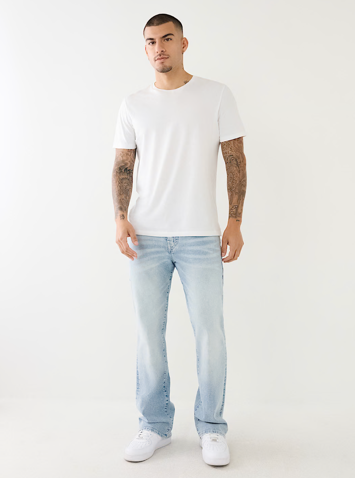TRUE RELIGION BILLY SINGLE NEEDLE BOOTCUT JEAN-LT BLUE