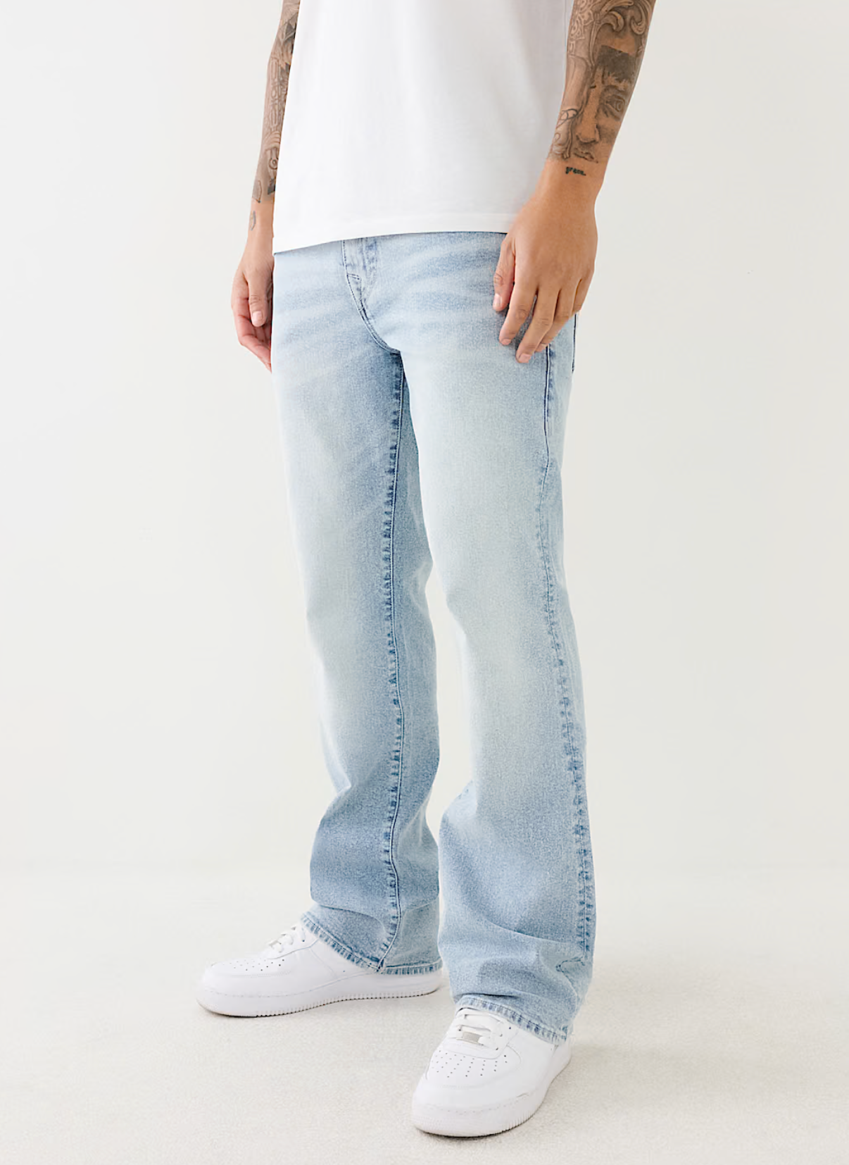 TRUE RELIGION BILLY SINGLE NEEDLE BOOTCUT JEAN-LT BLUE