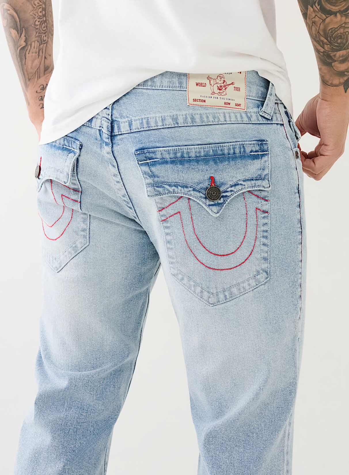 TRUE RELIGION BILLY SINGLE NEEDLE BOOTCUT JEAN-LT BLUE