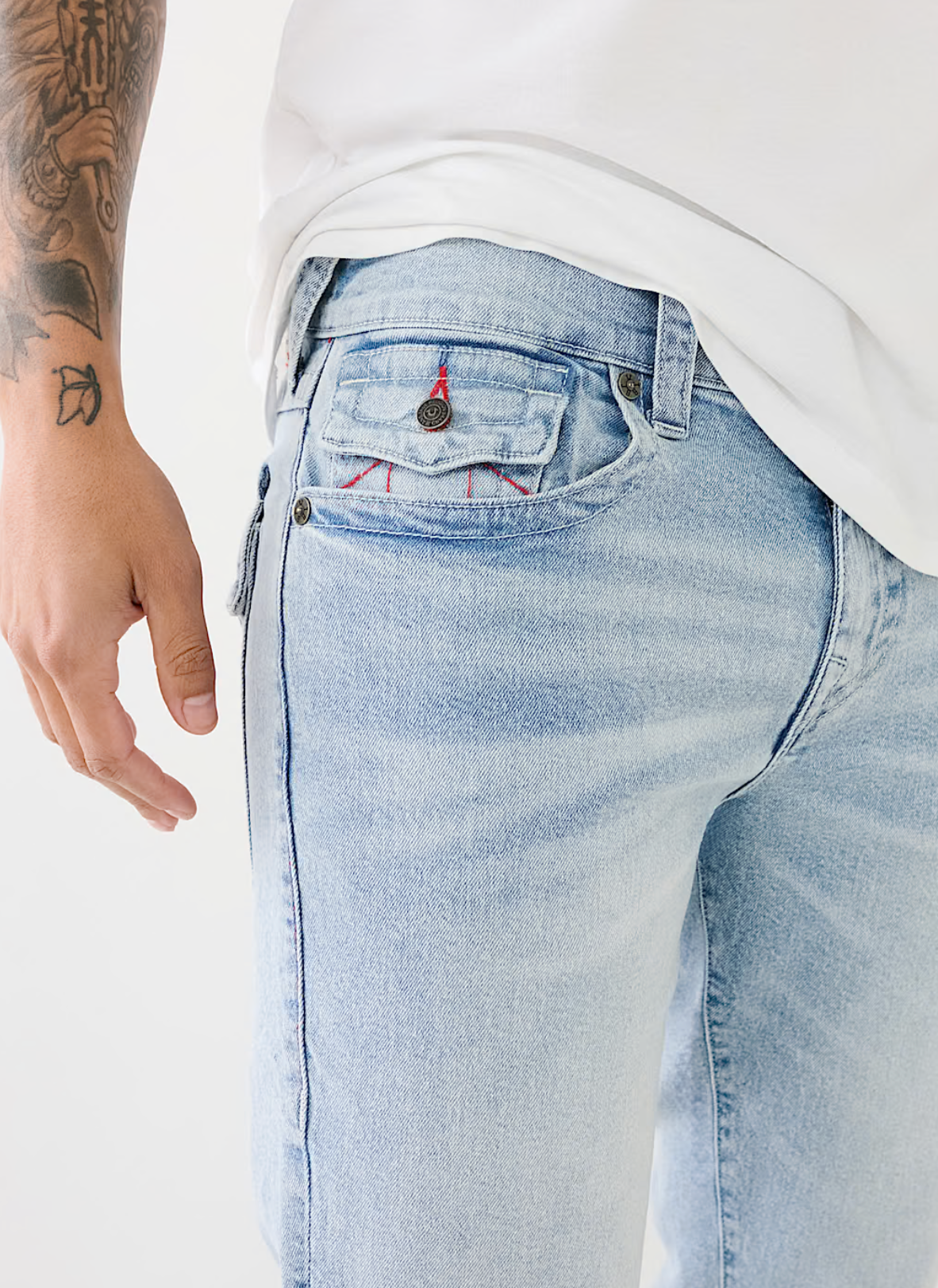 TRUE RELIGION BILLY SINGLE NEEDLE BOOTCUT JEAN-LT BLUE