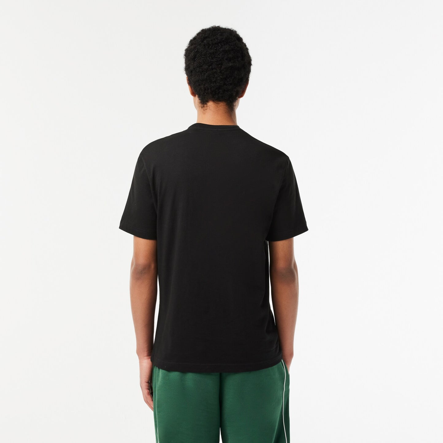 Lacoste - Men's Cotton Jersey Signature Print Shirt - Black