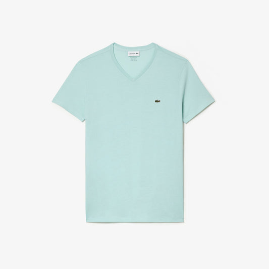 Lacoste - Pima Cotton Jersey T-Shirt, V-Neck - Light Green