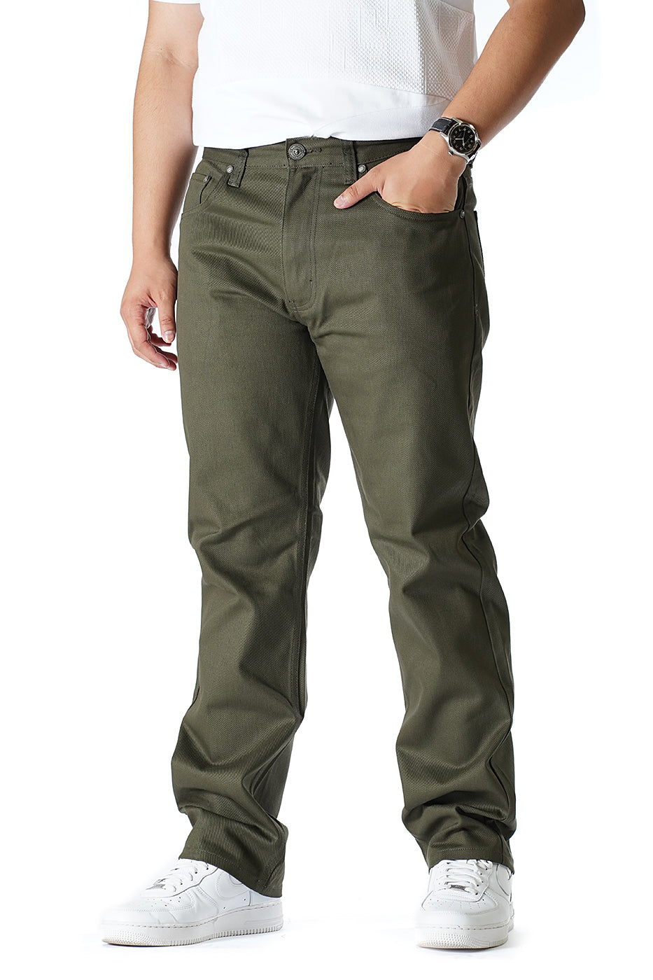 VENO Twill Denim Jeans - Olive (V1761)