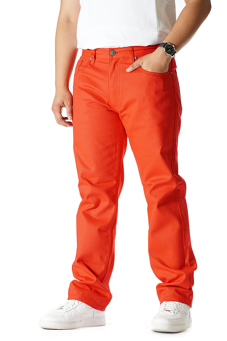 VENO Twill Denim Jeans - Red (V1761)