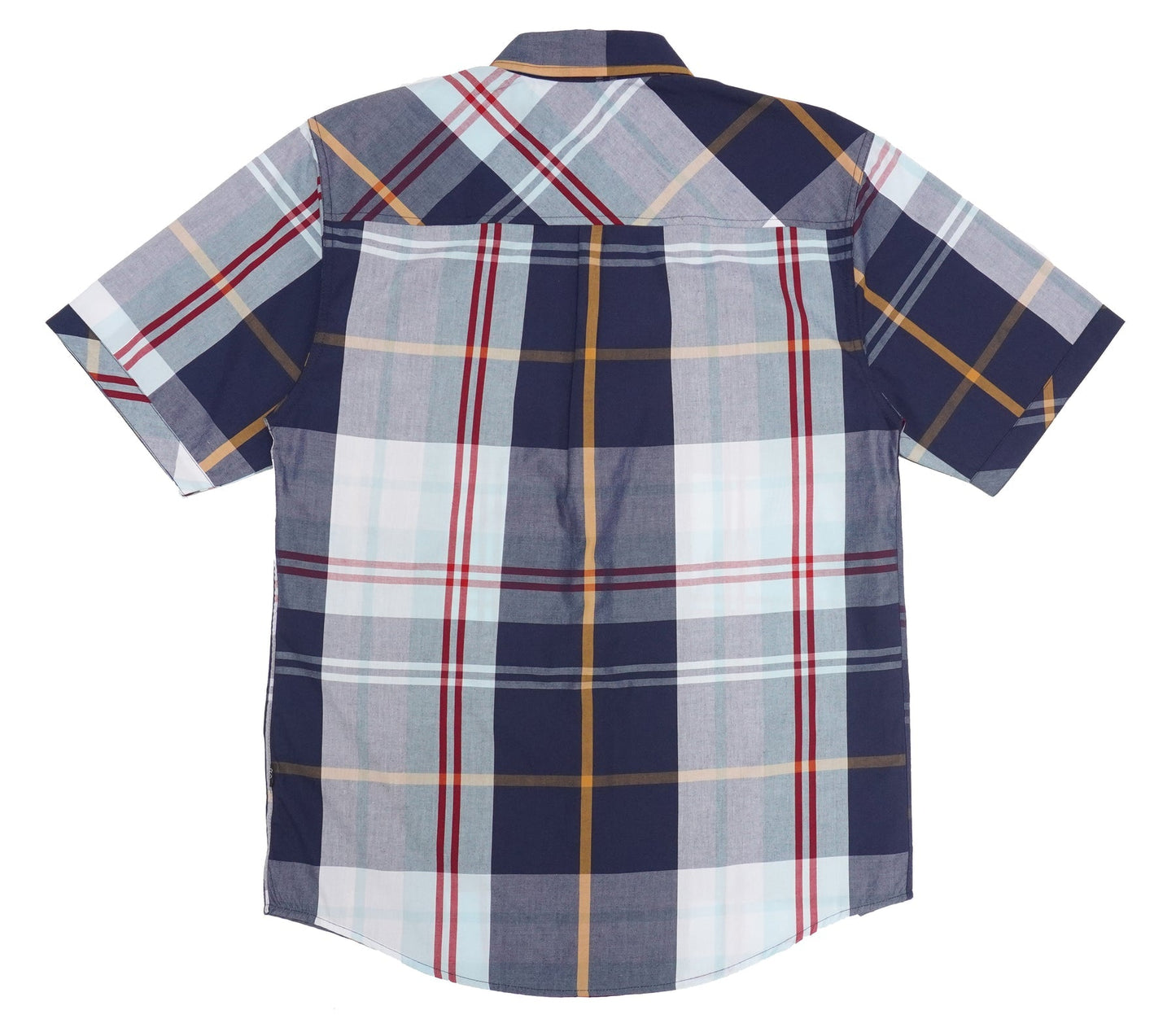 VENO Button-Down Plaid Short Sleeves - Navy (V845)