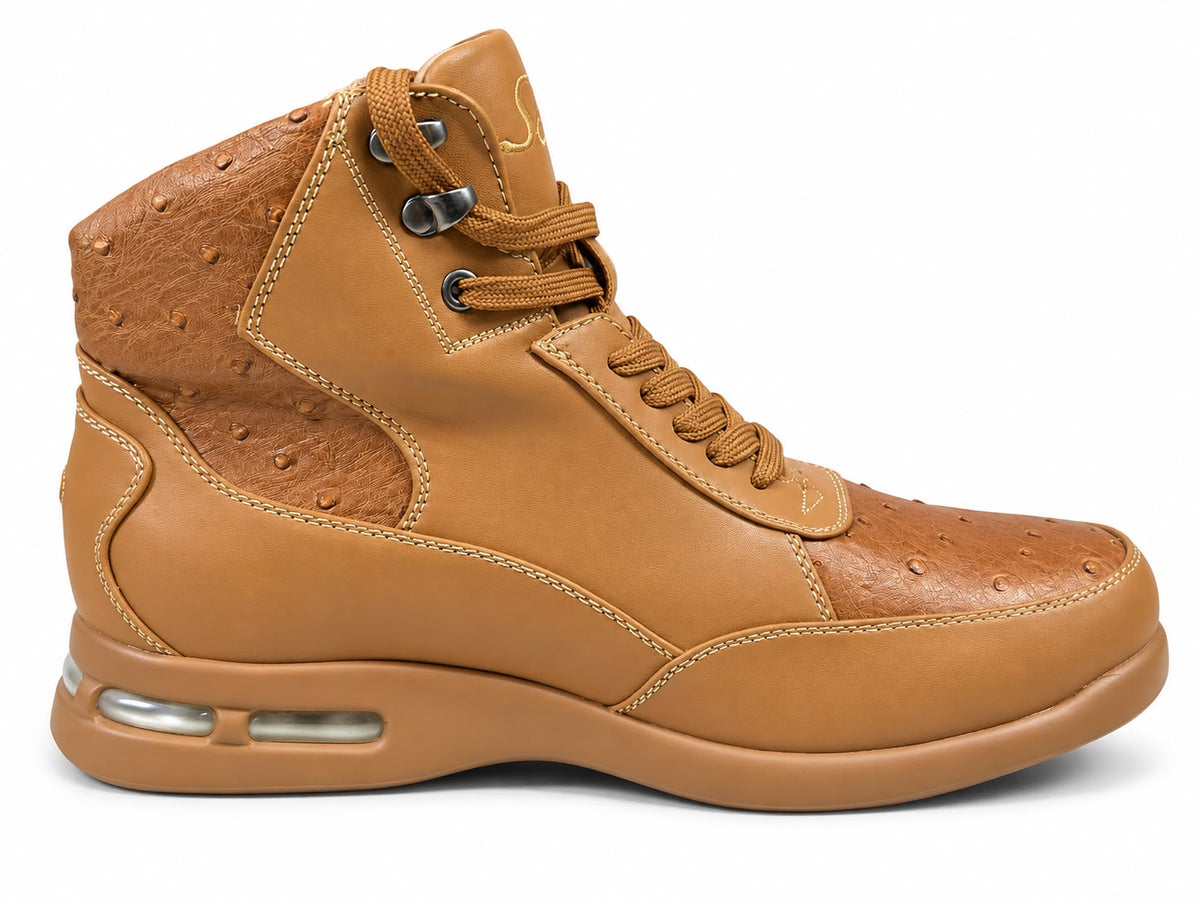 SIO OSTRICH EMBOSSED HIGH TOP AIR SNEAKERS (TROY)
