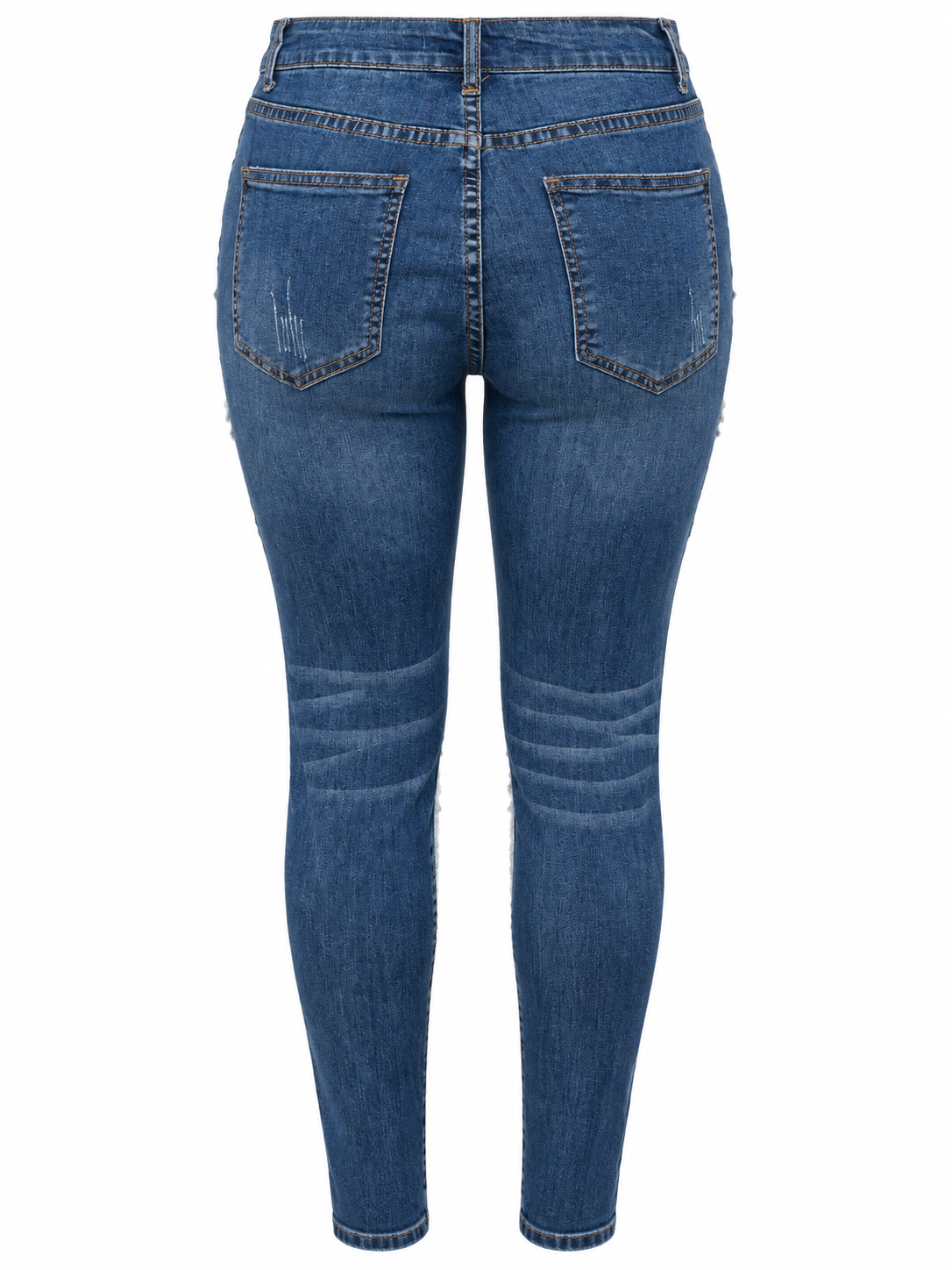 HOT & DELICIOUS WOMEN'S RHINESTONE FRINGE EXTREME DISTRESSED SKINNY JEANS (HDP25086)