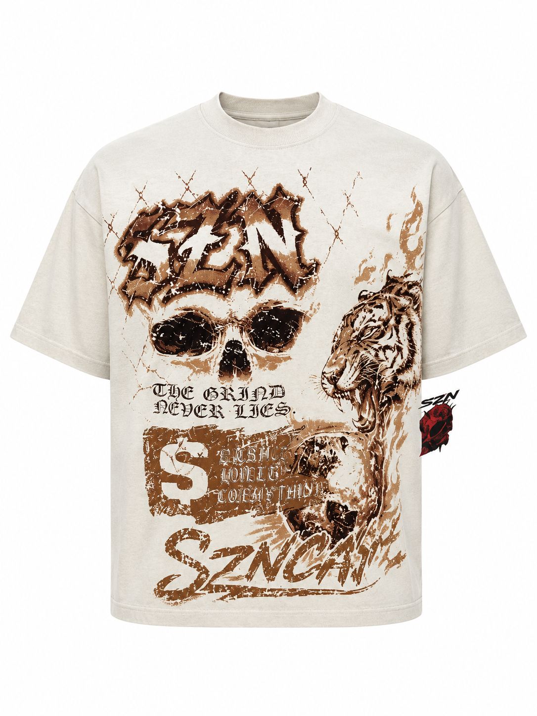 SZN VIP NO MERCY SKULL TIGER TEE