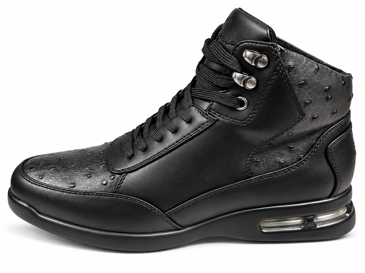SIO LUXE OSTRICH EMBOSSED AIR HIGH TOP SNEACKERS (CULLEN-000)