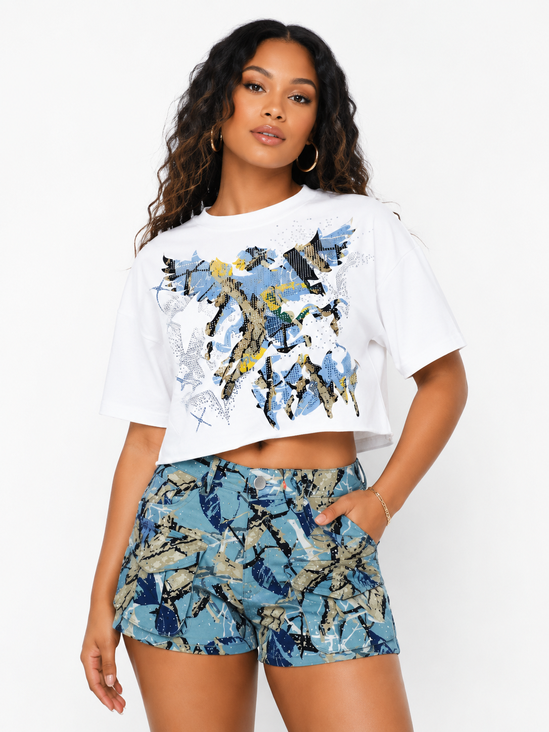 REDFOX WOMEN'S HUNTER ANGEL CROP TEE