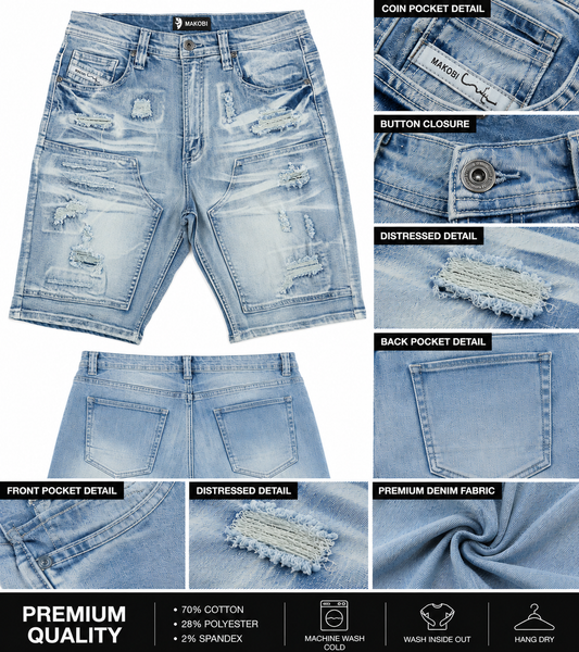 M904 MAKOBI PREGO DENIM SHORTS