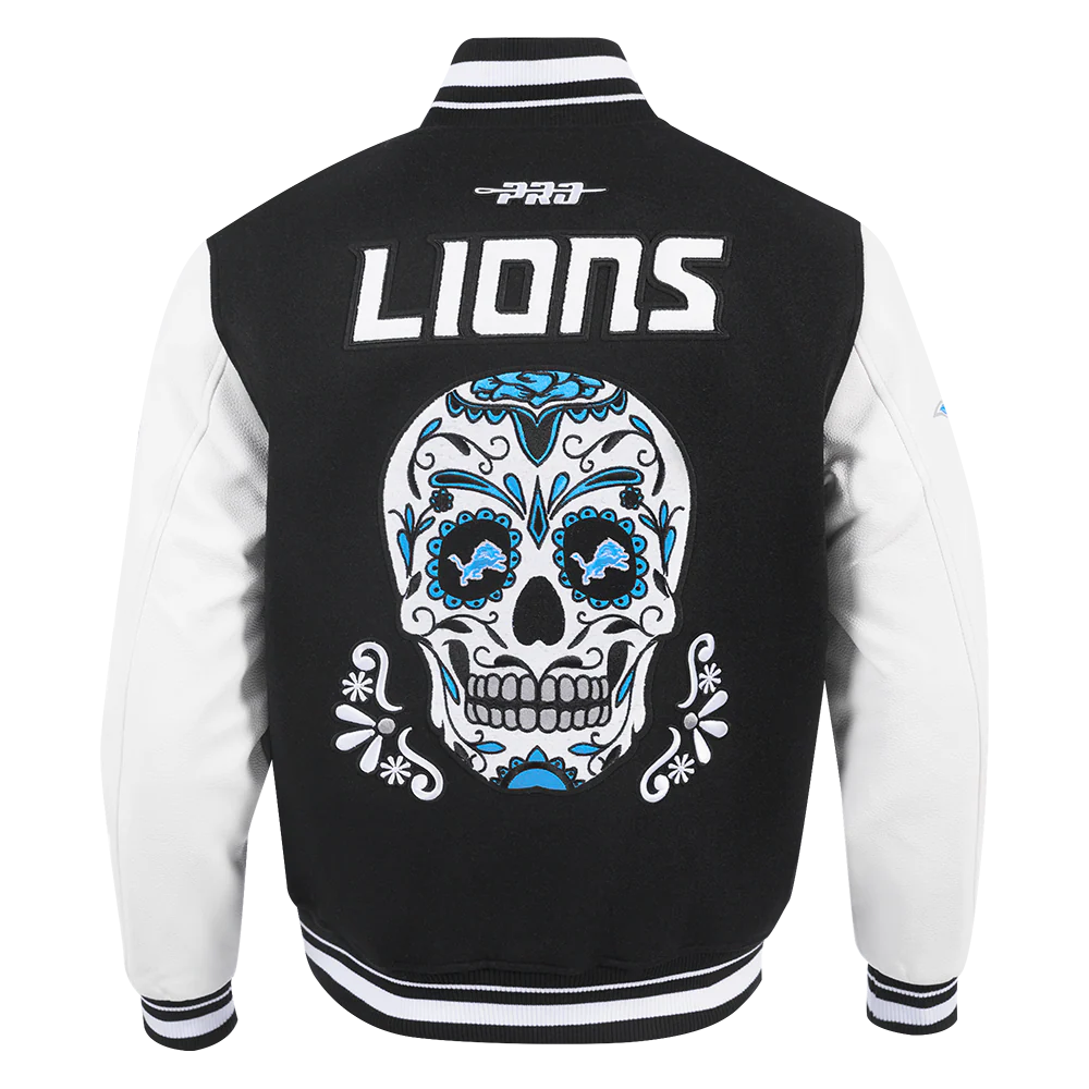 PRO STANDARD DETROIT LIONS SUGAR SKULL M RIB WOOL VARSITY JACKET