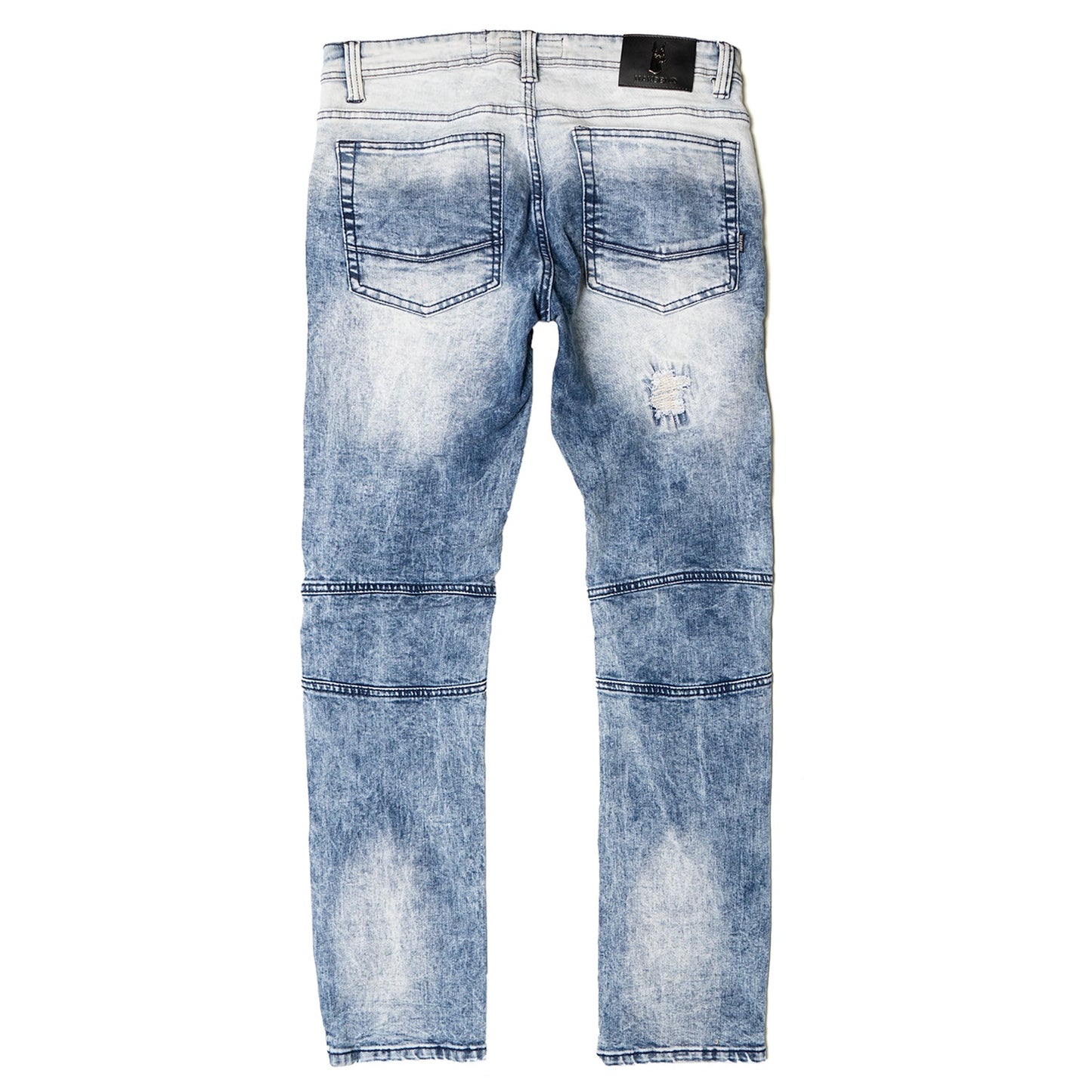 M1786 Makobi Prado Biker Jeans With Rip & Repair