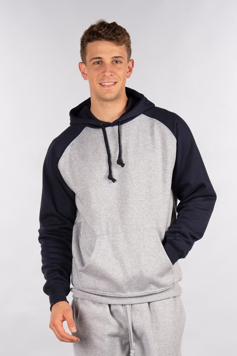 CityLab - Raglan Fleece Pullover Hoodie - Gray | Navy