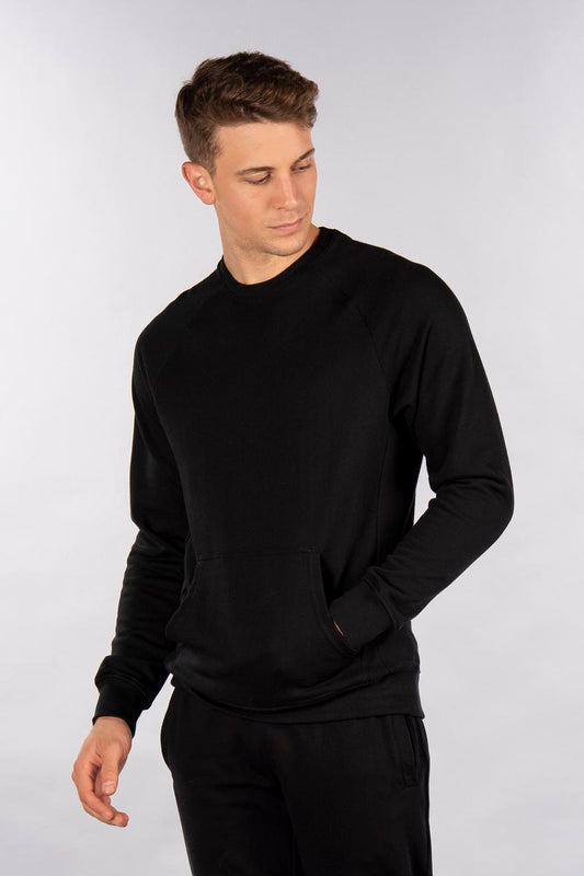 CityLab - Terry Fleece Raglan, Crew - Black | Black