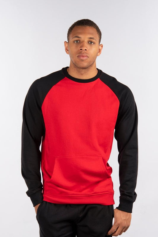 CityLab - Terry Fleece Raglan, Crew - Red | Black