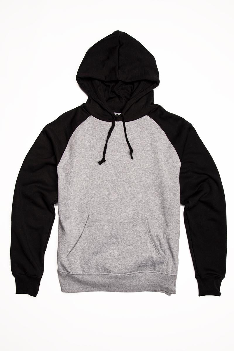 CityLab - Raglan Fleece Pullover Hoodie - Gray | Navy