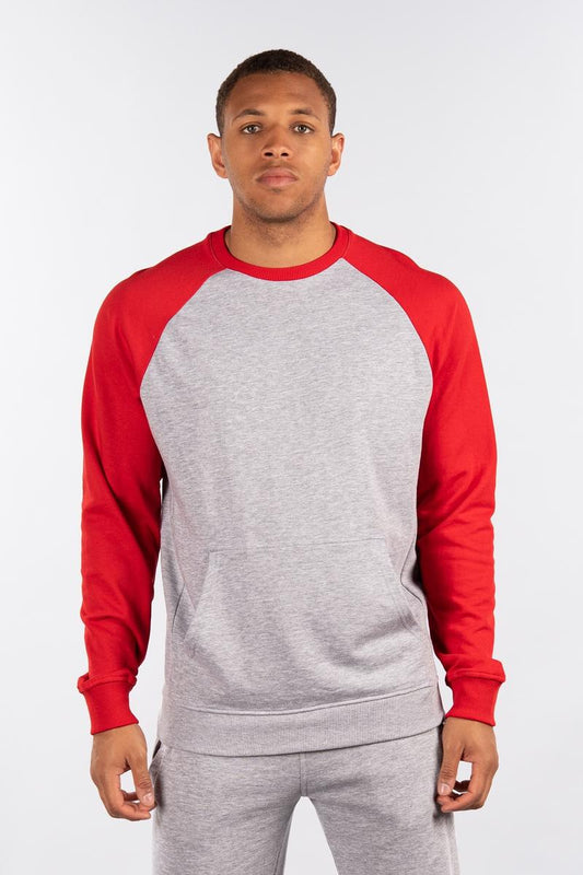 CityLab - Terry Fleece Raglan, Crew - Gray | Red