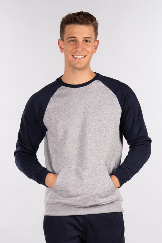 CityLab - Terry Fleece Raglan, Crew - Gray | Navy