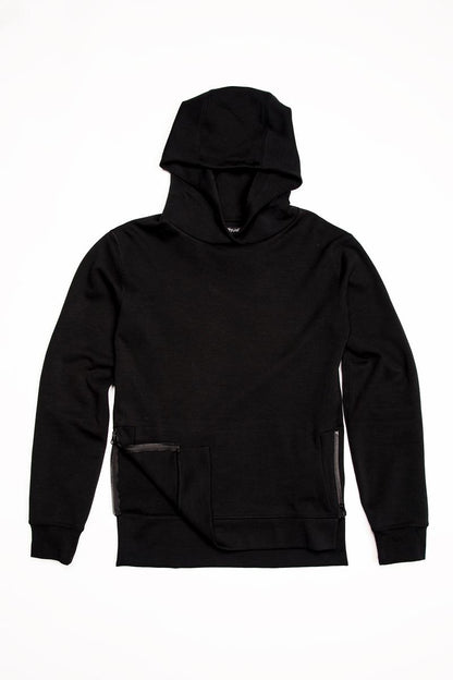 CityLab - Side-Zip Pullover Hoodie Performance Fleece - Black