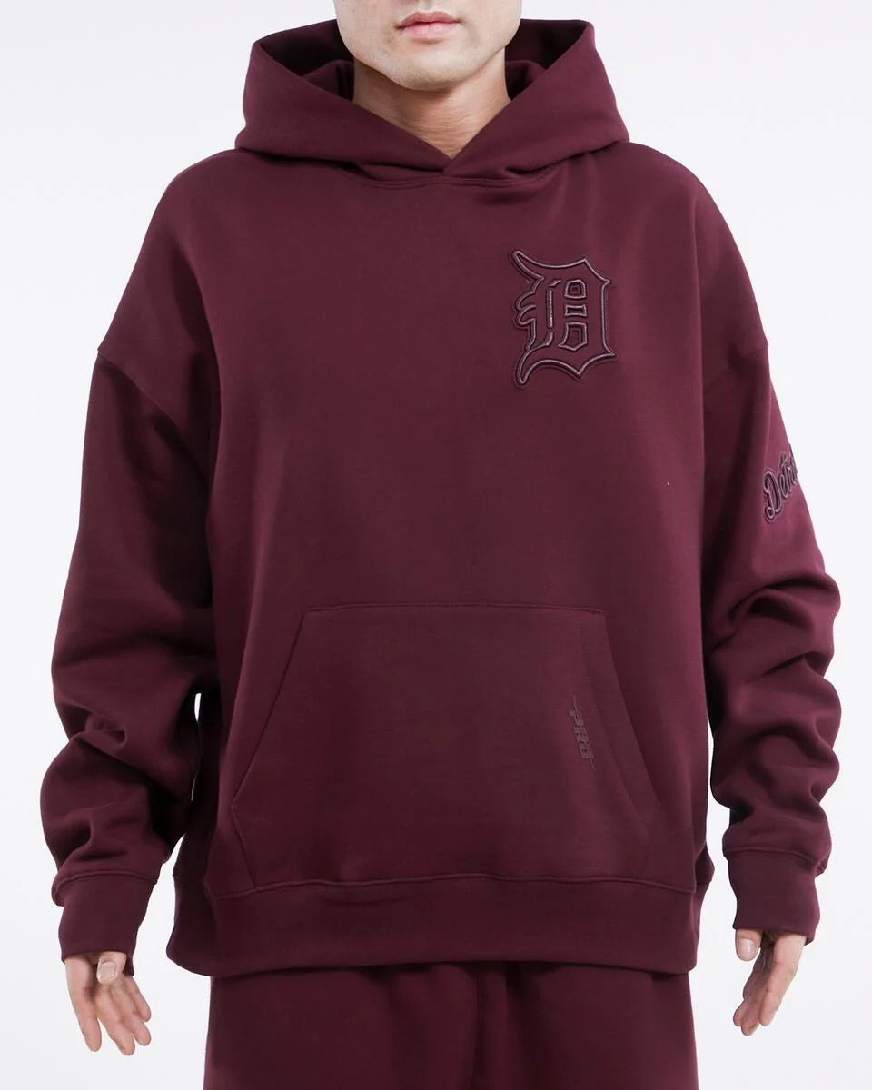 PRO STANDARD MLB DETROIT TIGERS NEUTRAL DROP SHOULDER MEN'S PULLOVER HOODIE