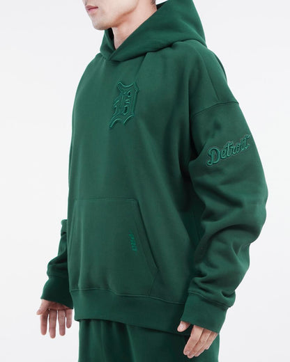 Pro Standard  - Detroit Tigers Neutral Drop Shoulder FLC PO Hoodie - Forest Green