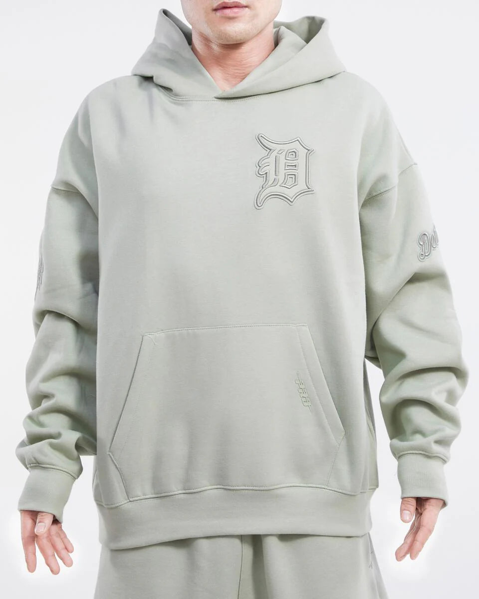 PRO STANDARD MLB DETROIT TIGERS NEUTRAL DROP SHOULDER MEN'S PULLOVER HOODIE