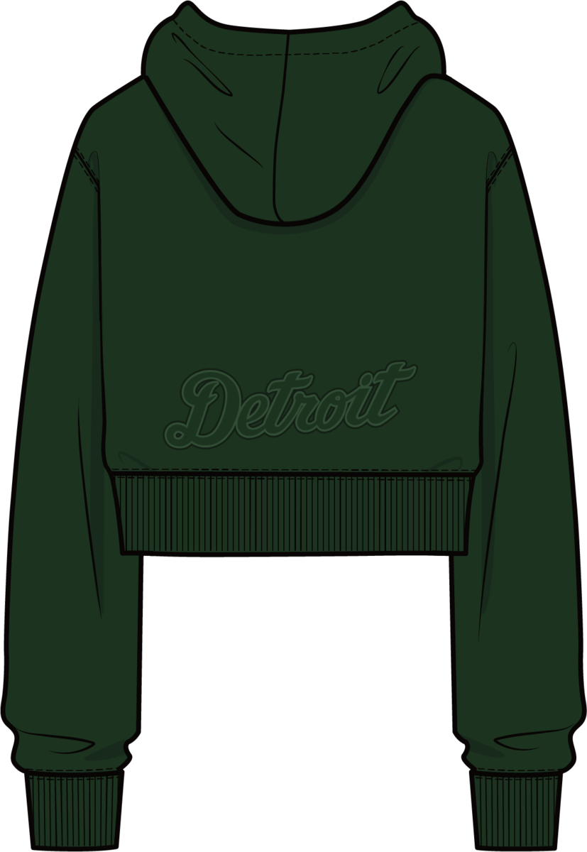 Pro Standard - Detroit Tigers Neutral Cropped FLC PO Hoodie - Forest Green