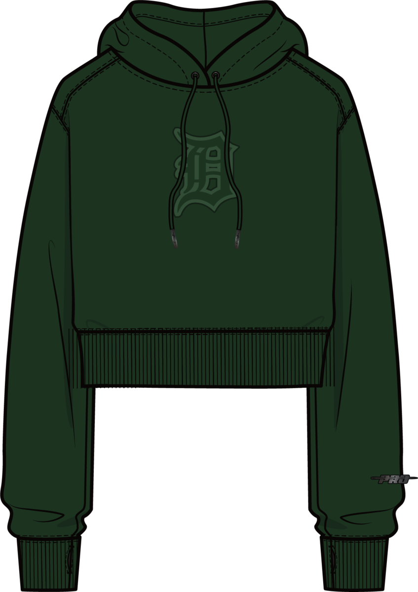 Pro Standard - Detroit Tigers Neutral Cropped FLC PO Hoodie - Forest Green