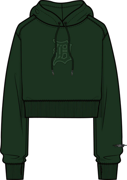 PRO STANDARD MLB DETROIT TIGERS NEUTRAL CROPPED WOMEN'S PULLOVER HOODIE
