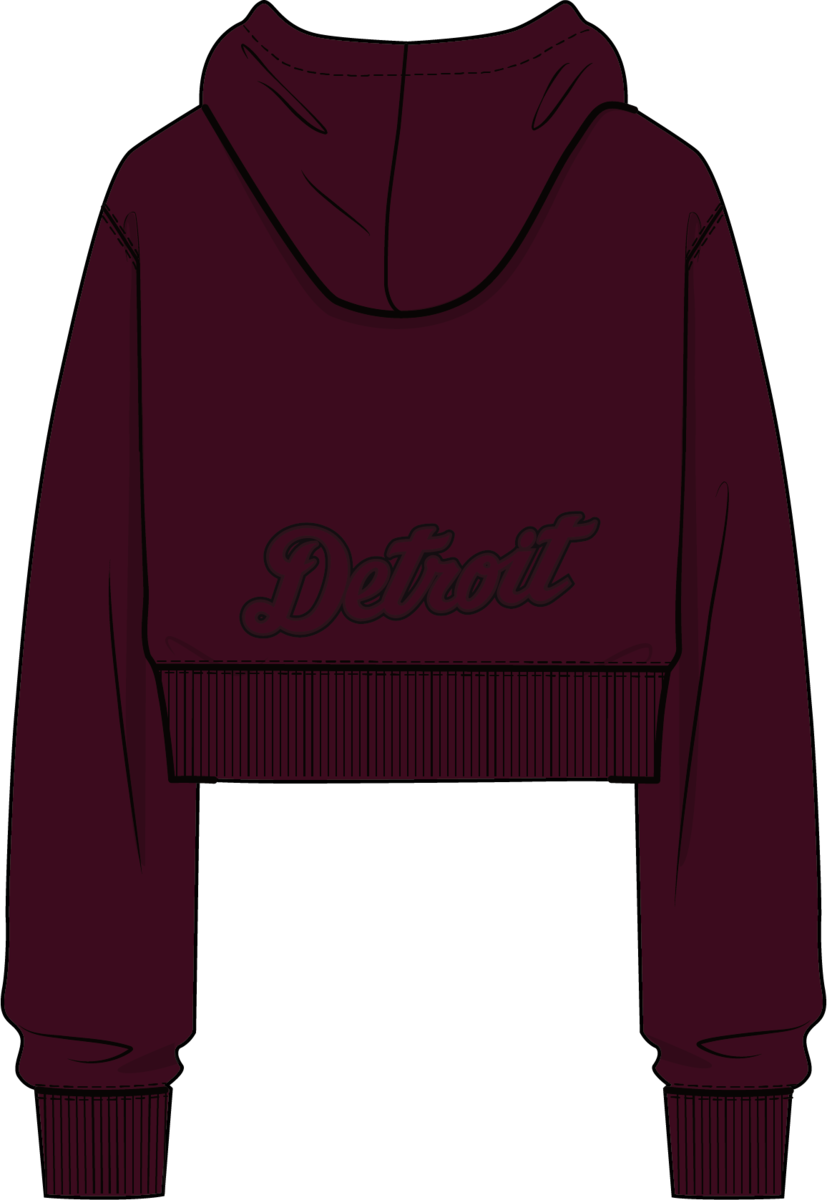 Pro Standard - Detroit Tigers Neutral Cropped FLC PO Hoodie - Wine