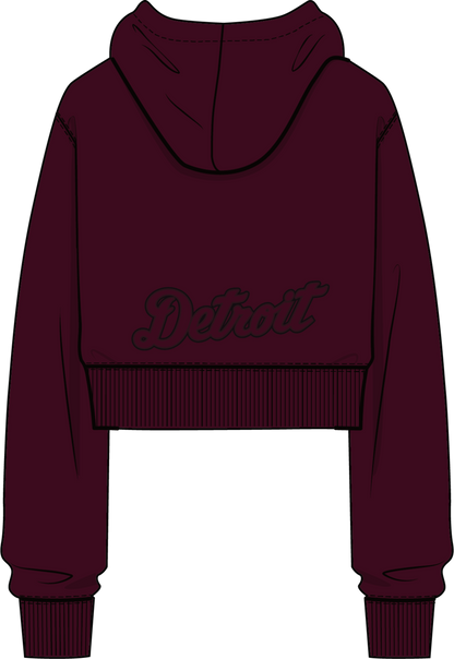 Pro Standard - Detroit Tigers Neutral Cropped FLC PO Hoodie - Wine